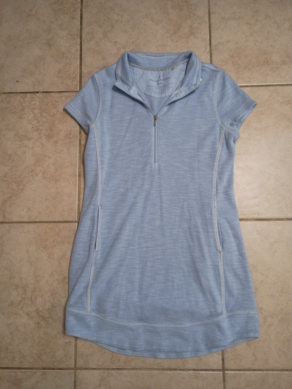 Tommy Bahama Light Blue Half-Zip Pullover - Picture 2 of 11